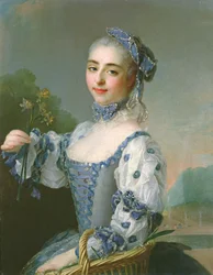 Junge Frau mit einem Korb