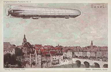 Zeppelin fliegt über Basel