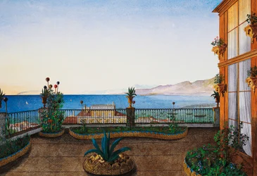Terrasse im ersten Stock der Villa Lazzarovic