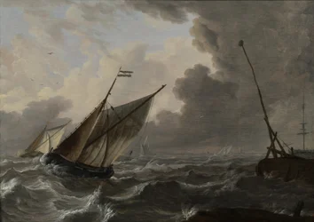 Segelschiffe in rauer See