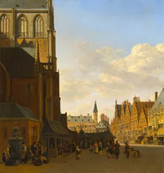 Der Fischmarkt und die Grote Kerk in Haarlem, ca. 1675-1680