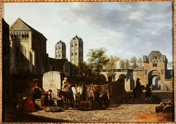 Öffentlicher Brunnen und Kirche St. Gereon in Köln
