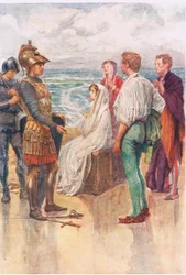 Das Urteil von Artegall, Geschichten aus der Faerie Queen, veröffentlicht von George Harrap and Company