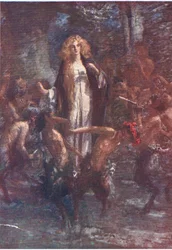 Die Satyrn tanzten fröhlich um sie herum, Geschichten aus der Feenkönigin, veröffentlicht von George Harrap and Company