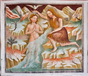 Johannes der Täufer tauft Jesus im Jordan (Detail)