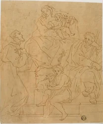 Heilige Familie mit dem heiligen Franziskus von Assisi und dem kleinen Johannes dem Täufer