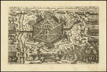 Agria - Haupt- und Festungsstadt im oberen Ungarn, belagert von der türkischen Armee im Jahr 1596