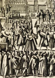 Scharlatane auf dem Markusplatz in Venedig