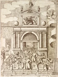 Das Tor zum Arsenal in Venedig