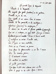 Manuskript seines Gedichts "La quiete dopo la tempesta" von Leopardi, 1829