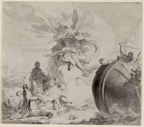 Der Kopf des Heiligen Torpe, von Engeln gerettet und dem Erzbischof Frederigo zurückgegeben