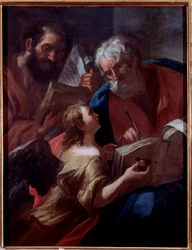 Darstellung von Matthäus und einem anderen Evangelisten