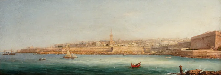 Blick auf Valletta von der Manoel-Insel, 1869