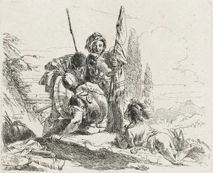 Drei Soldaten und ein Junge, 1749
