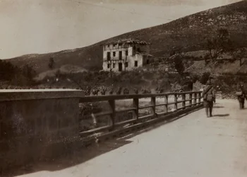 Album "Bilder des Krieges II": Italienische Soldaten im Val Chiusone nach Podsenica, 09/1917