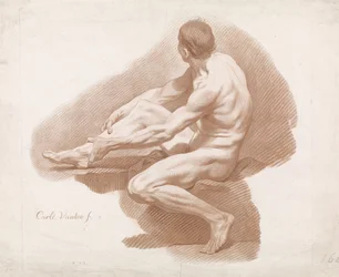 Sitzender männlicher Akt