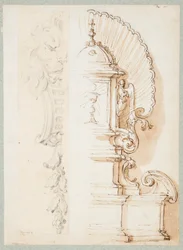 Skizze eines halben ornamentalen Motivs