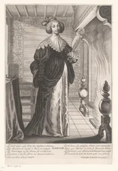 Dame im Interieur am Kamin