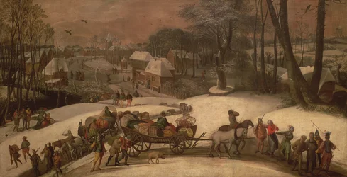 Eine Militärexpedition im Winter, um 1590