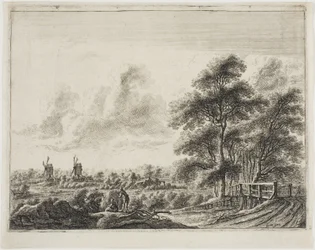 Landschaft mit kleiner Brücke