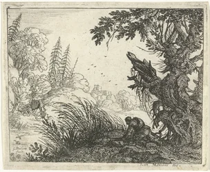 Landschaft mit einem Jäger