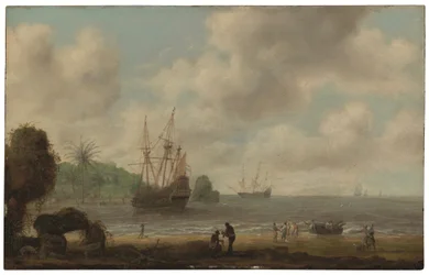Das niederländische Kriegsschiff Amsterdam vor der brasilianischen Küste