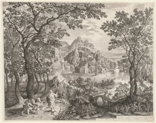 Elisa verflucht die Kinder von Bethel, die von den Bären verschlungen werden, 1602