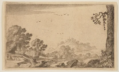 Fluss in teils offenem hügeligem Land, aus Zwölf Landschaften