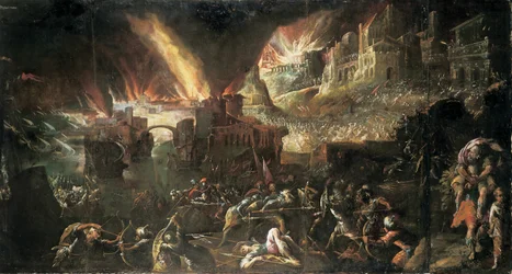 Aeneas rettet seinen Vater aus dem brennenden Troja