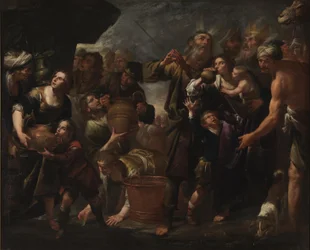 Moses schlägt Wasser aus dem Felsen