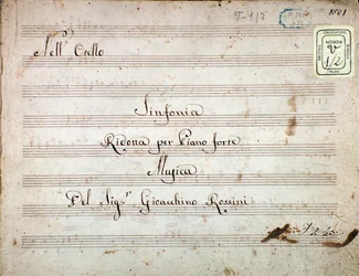 Noten für die reduzierte Symphonie für Klavier von Otello, Oper von Gioacchino Rossini