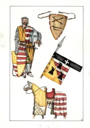 Mittelalter: Soldat der Kavallerie. 13. Jahrhundert