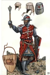 Darstellung eines Sergeanten des Ordens von St. Johann von Jerusalem (oder Hospitaliter) im 13. Jahrhundert