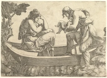 Danae und der Säugling Perseus, der von Acrisius ins Meer geworfen wird, 1543