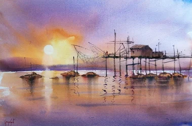 Goldene Stunde Angelpier