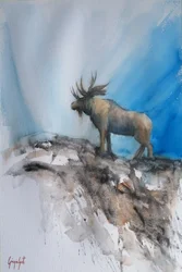 Majestätischer Elch Berg