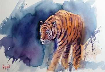 Majestätischer Tiger-Schritt