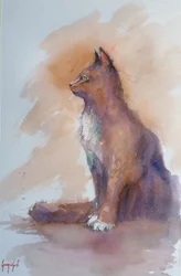 Aufmerksames Katzenprofil
