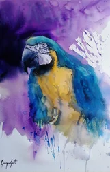Lebendiger Aquarellpapagei