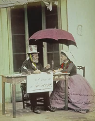 Ein öffentlicher Schreiber in Neapel, ca. 1860-80 (Albuminabzug)