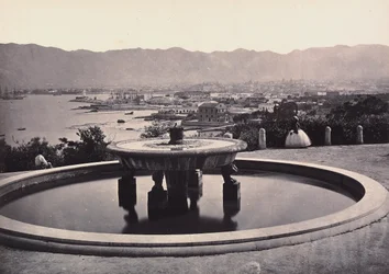 Panorama von der Villa Belmonte mit dem Brunnen. Palermo
