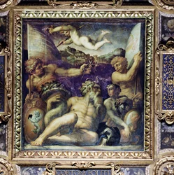 Allegorie der Regionen Cortona und Montepulciano von der Decke des Salone dei Cinquecento, 1565