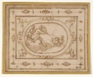 Aurora und Tithonius, Studie für eine Bühnenkulisse für eine Aufführung von Aretino
