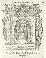 Mailand, Biblioteca Braidense, Vite de piv excellent, Giorgio Vasari 1568, Properzia de Rossi