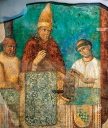 Bonifatius VIII. verkündet das Heilige Jahr, Erzbasilika St. Johannes im Lateran, Rom, Italien