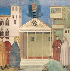 St. Franziskus wird von einem einfachen Mann geehrt, 1297-99