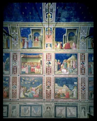 Ansicht der Fresken an der linken Wand, ca. 1303-05 (nach der Restaurierung)
