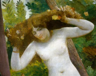 An der Quelle, von Giovanni, bekannt als Nino Costa (Detail)