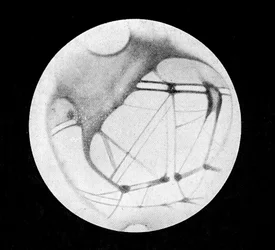 Die doppelten Kanäle des Mars (Marskanäle oder Canali-Kanäle), nach Giovanni Virginio Schiaparelli (1835-1910), italienischer Astronom (1890) - in „The Sky“ von Alphonse Berget, Larousse