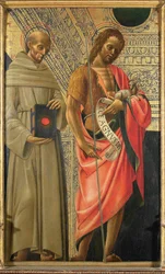 Sankt Bernhardin von Siena und Sankt Johannes der Täufer, ca. 1485-1490
